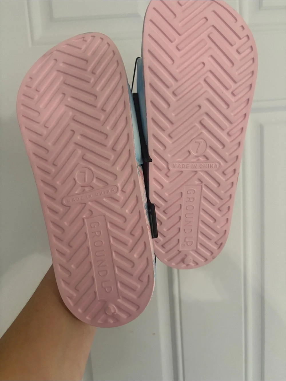 Disney Stitch Pink and Teal Slide Sandals